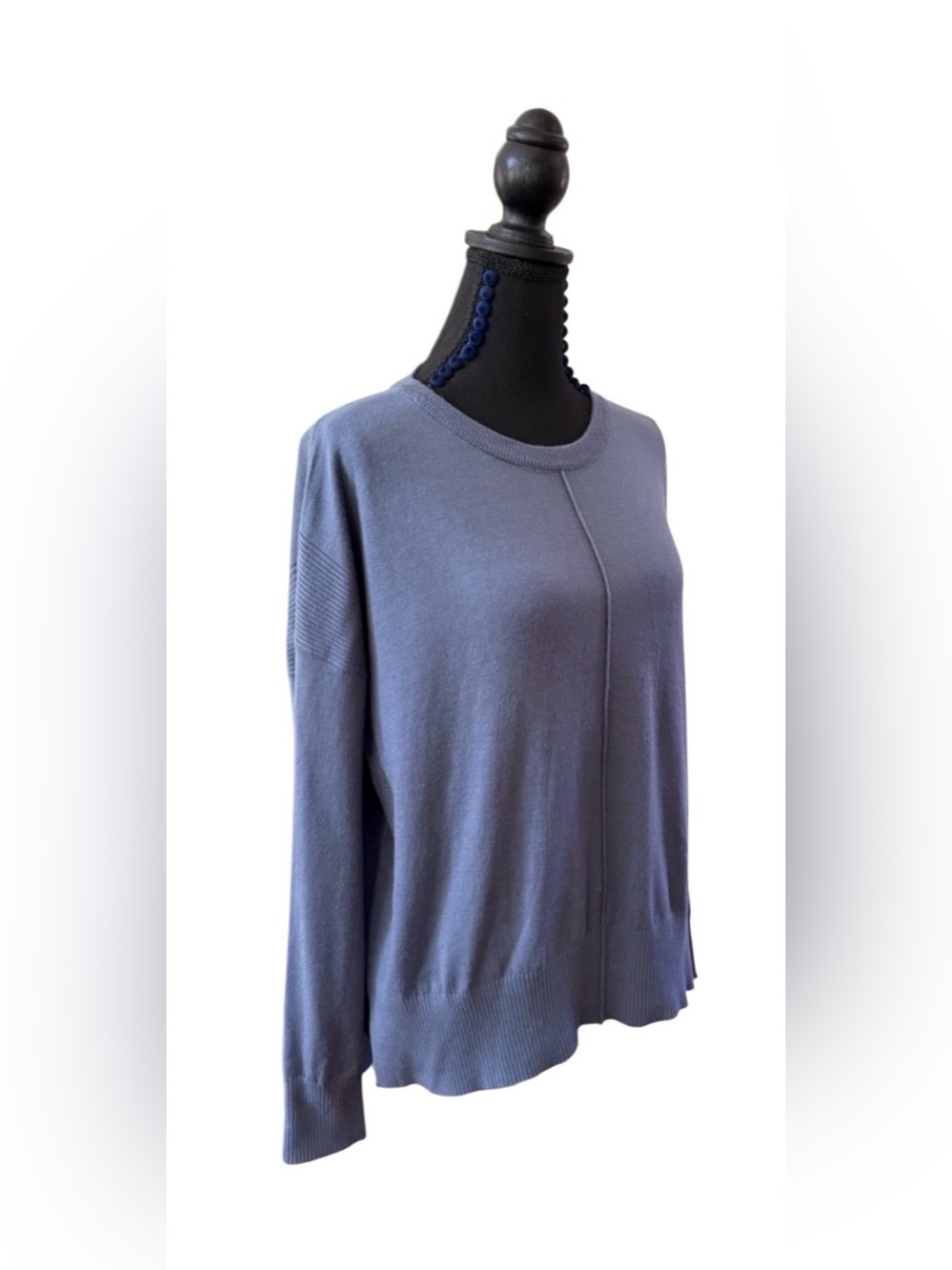 Joseph A. Classic Crewneck Relaxed Fit Sweater in Dusty Blue